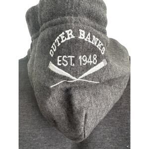 Outer Banks Gray Sweatshirt w/ neckline drawstring, front pockets, hood -Size: L